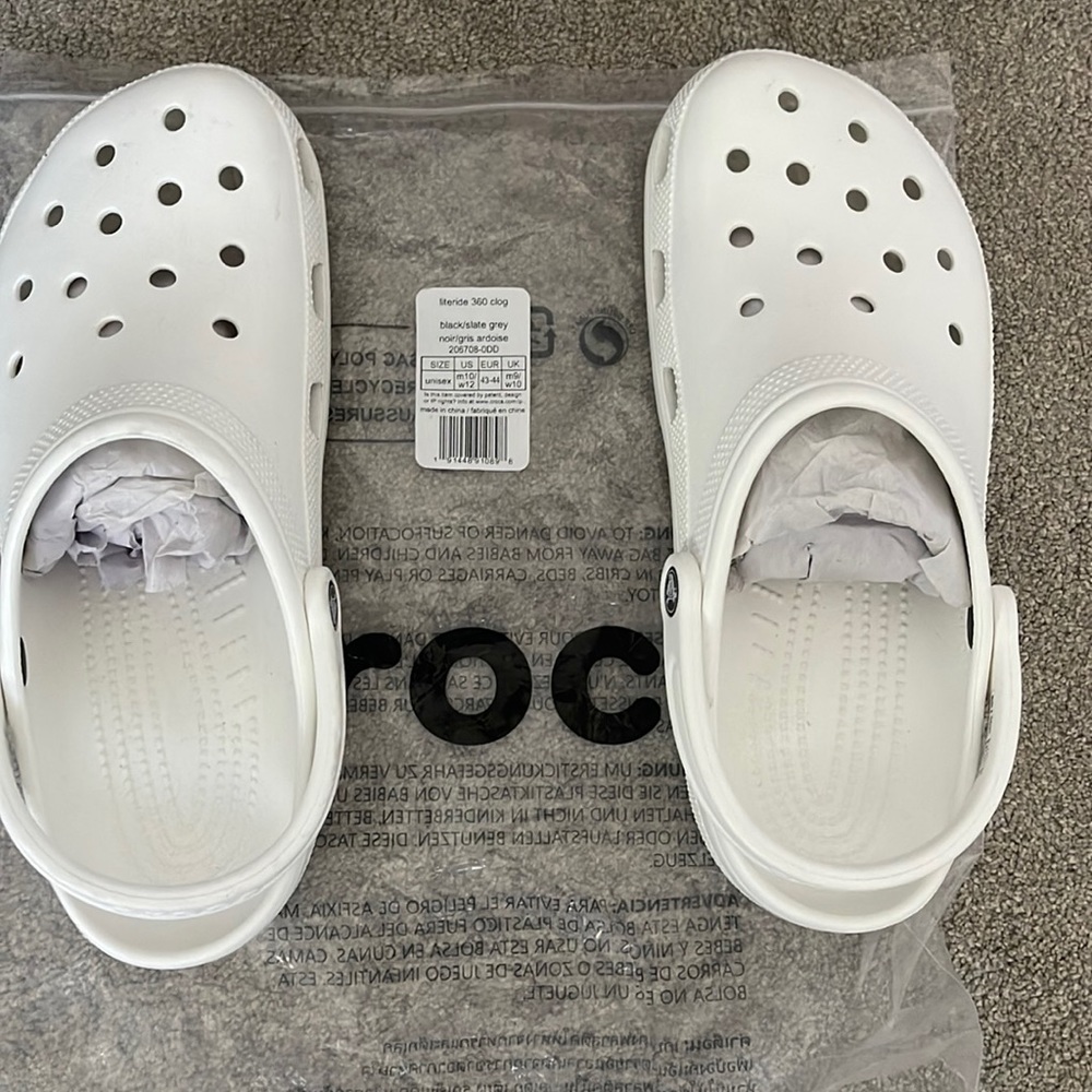 Crocs, white size 10 adult
